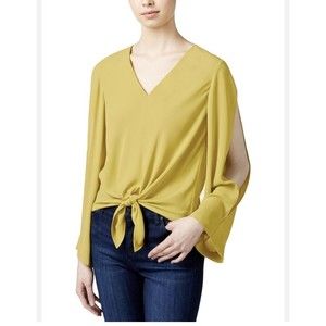 RACHEL Rachel Roy Women Yellow Long Sleeve Blouse Size XS